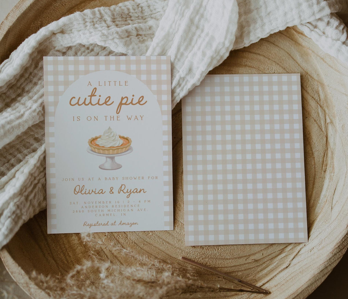 Cutie Pie Baby Shower Backdrop, Personalized Pumpkin Pie Banner, Fall Baby Shower Decorations, Neutral Autumn Photo Background