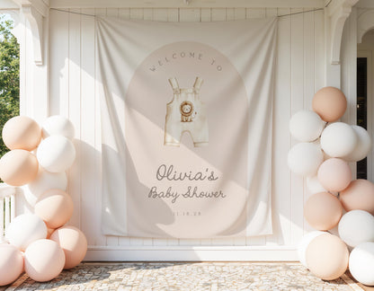 Lion Baby Shower Backdrop