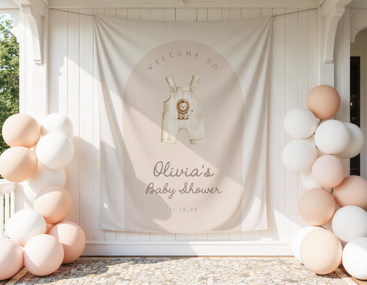 Lion Baby Shower Backdrop