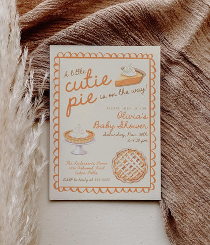 Little Cutie Pie Baby Shower Invitation
