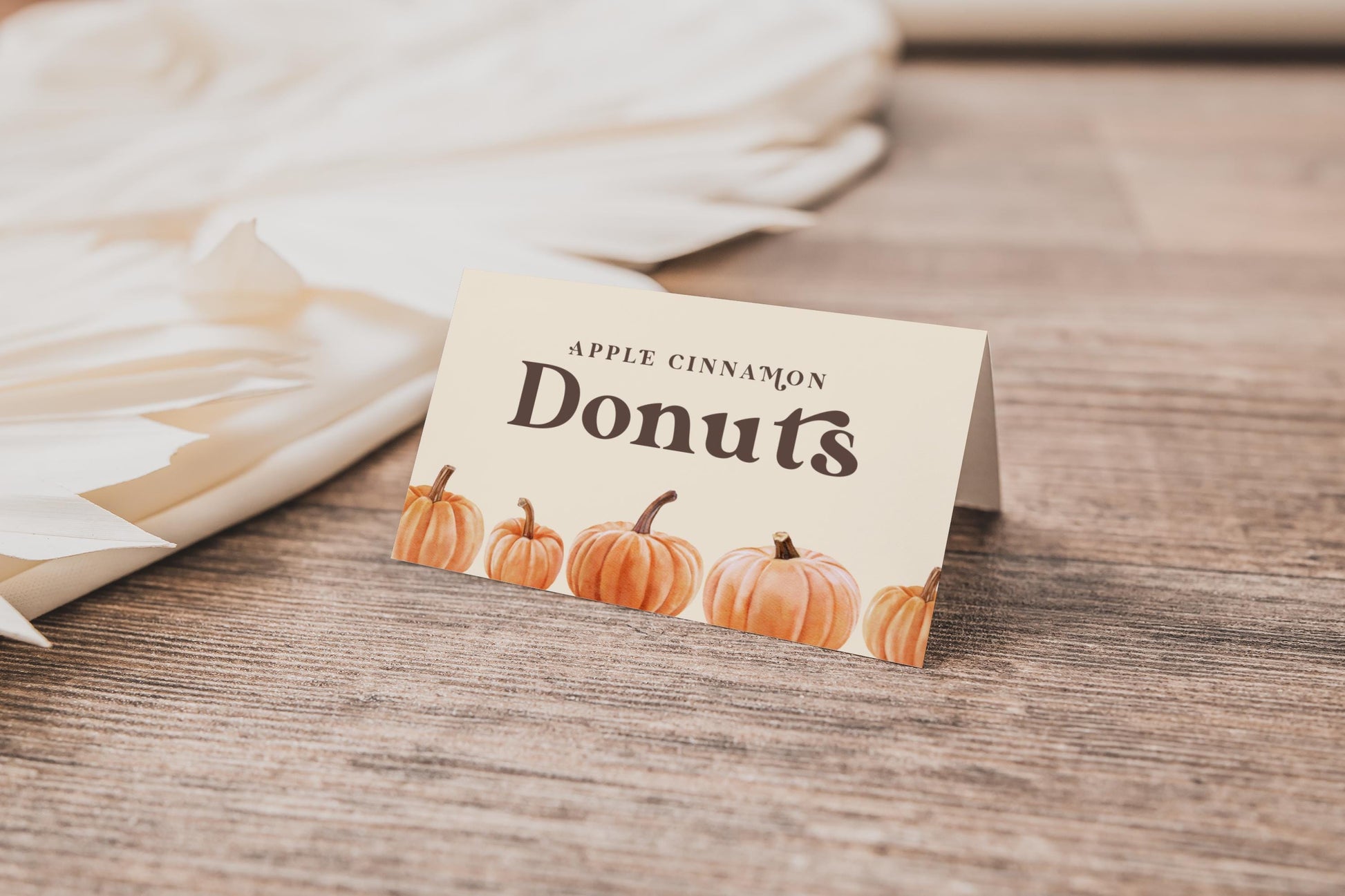 Printable Fall Harvest Food Tent Cards | Pumpkin Place Cards | Thanksgiving Buffet Labels | Editable Table Signs