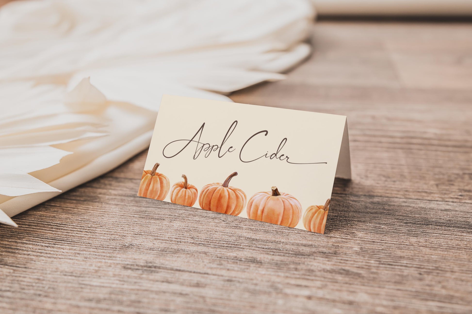 Editable Pumpkin Food Tent Cards | Fall Fest Place Cards | Printable Autumn Pumpkin Party Labels