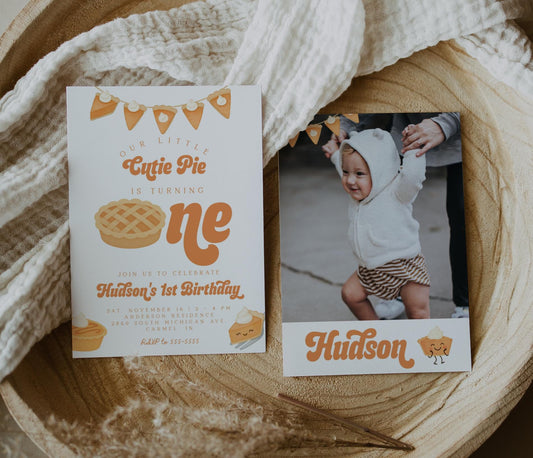 1st Birthday Cutie Pie Is One Invitation