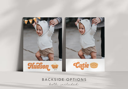 Cutie Pie Is One Invitation for 1st Birthday | Fall First Birthday Party | Editable Invite with Photo Back | Pumpkin Pie Thanksgiving Theme