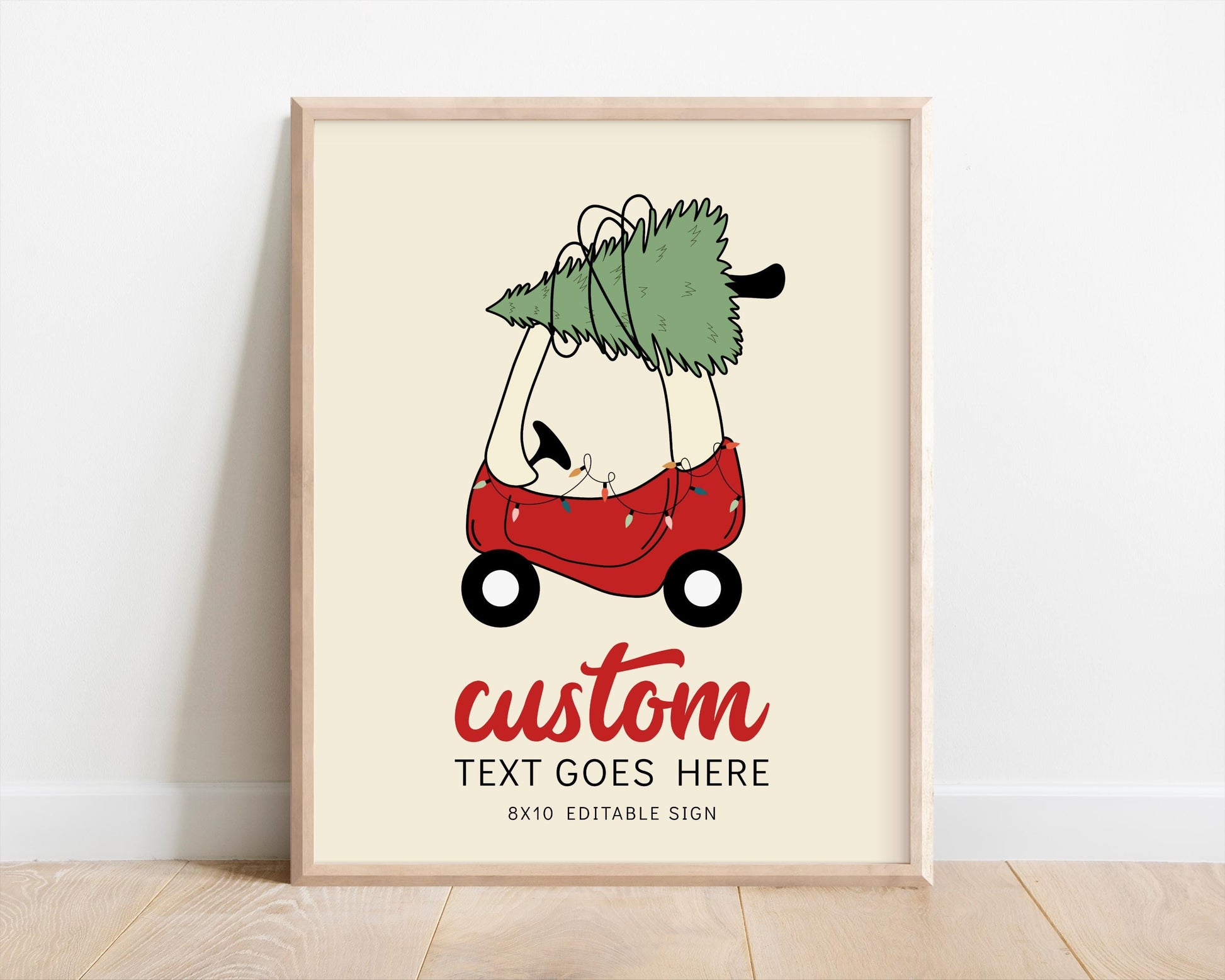 Christmas Tree Toy Car Birthday Sign