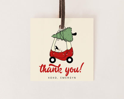 Christmas Tree Toy Car Favor Tag 