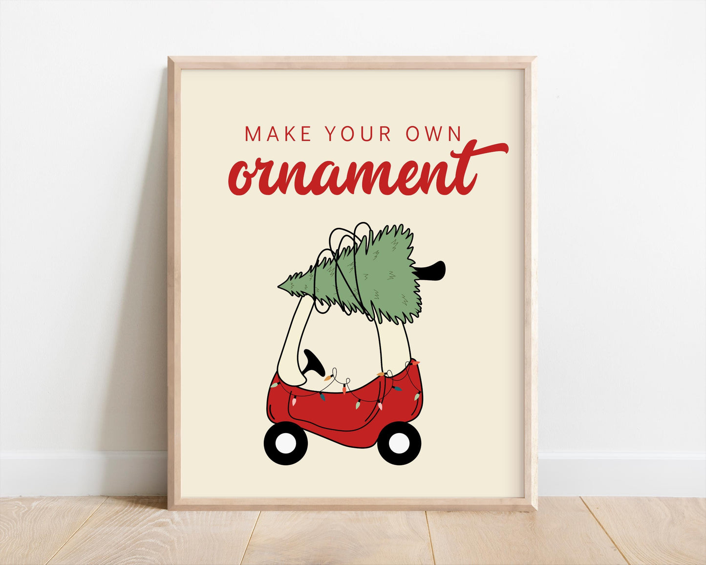 Christmas Tree Toy Car Party Sign Set - Oh What Fun First Birthday Decor - Hot Cocoa Bar, Sweet Shop, Ornament Favor Sign - INSTANT DOWNLOAD