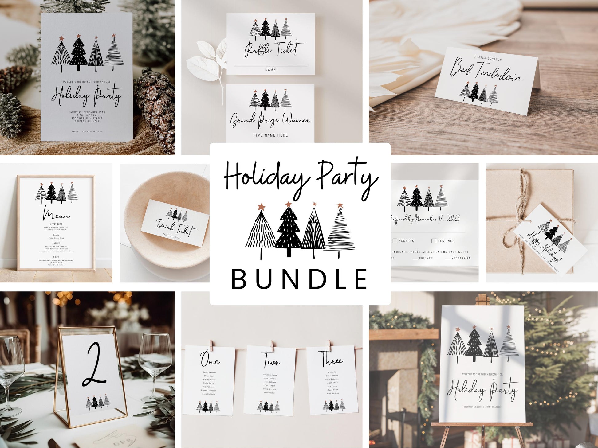 Company Holiday Party Invitation Bundle