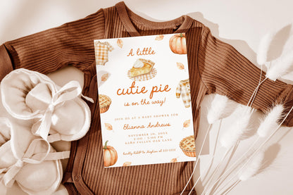 Editable Cutie Pie Baby Shower Invitation