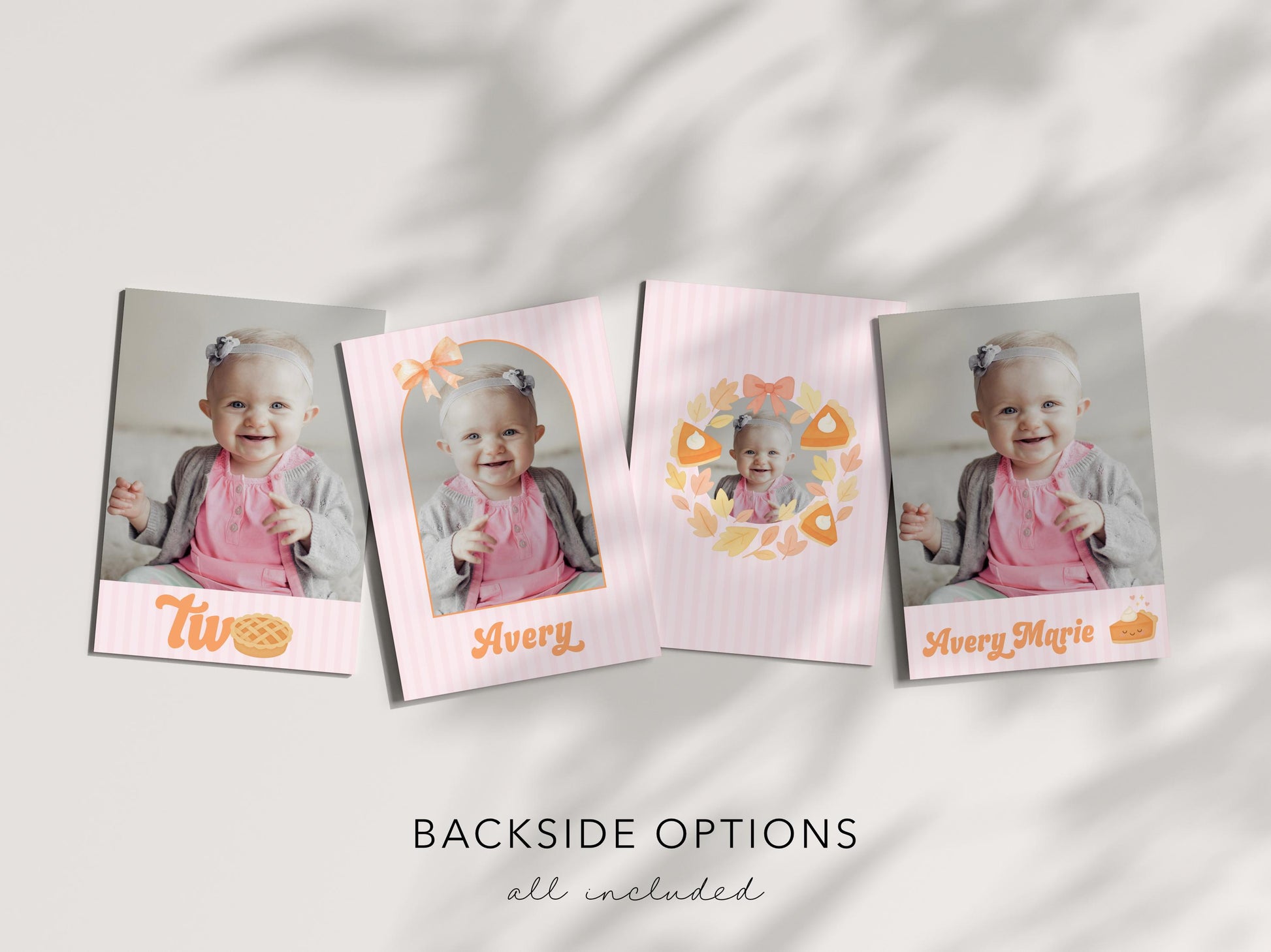 Cutie Pie Birthday Invitation for Girl | Editable Template for ANY AGE | Pumpkin Pie 2nd Birthday Invite with Pink Stripes and Bow