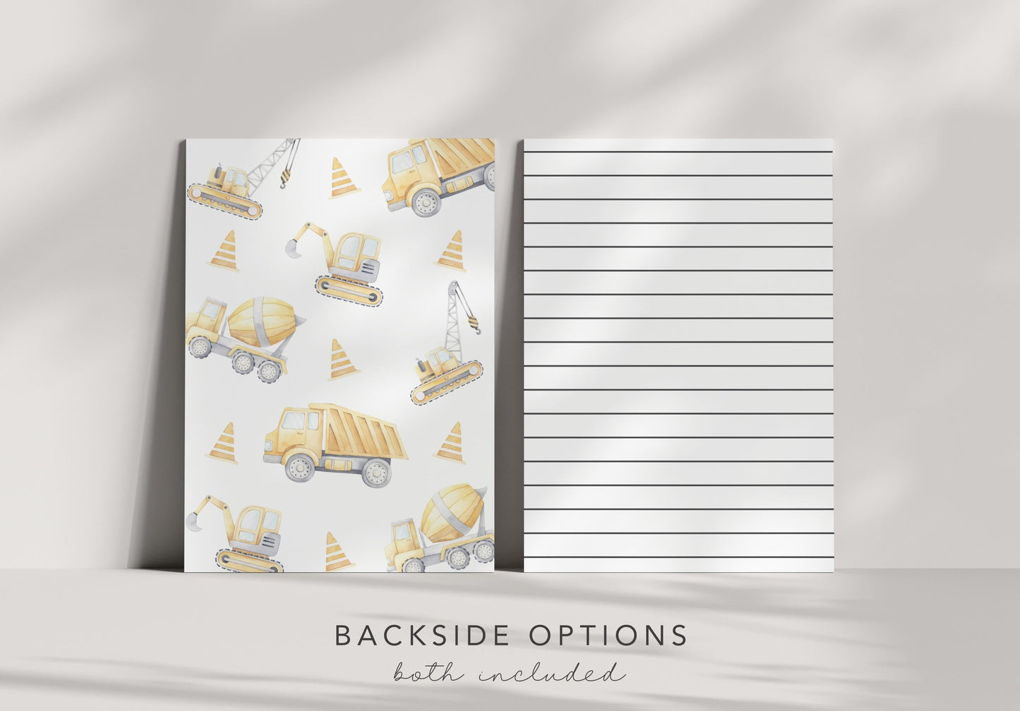 Construction Birthday Invitation | Pale Yellow Crane with Any Age | Watercolor Construction Party Editable Corjl Template