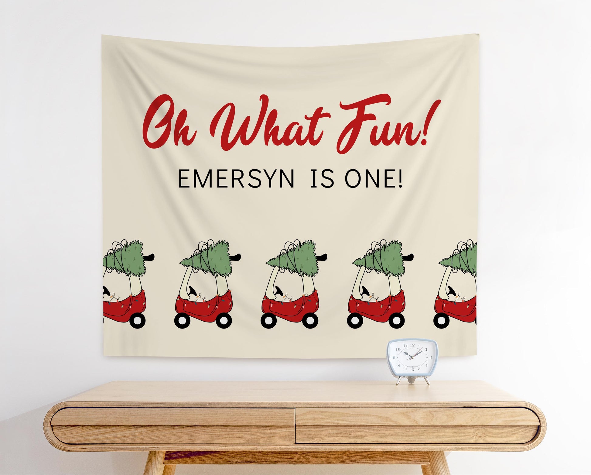 Christmas Toy Car Birthday Time Capsule - Holiday Tree 1st Birthday, First Birthday Party Message, Instant Download, EDITABLE TEMPLATE