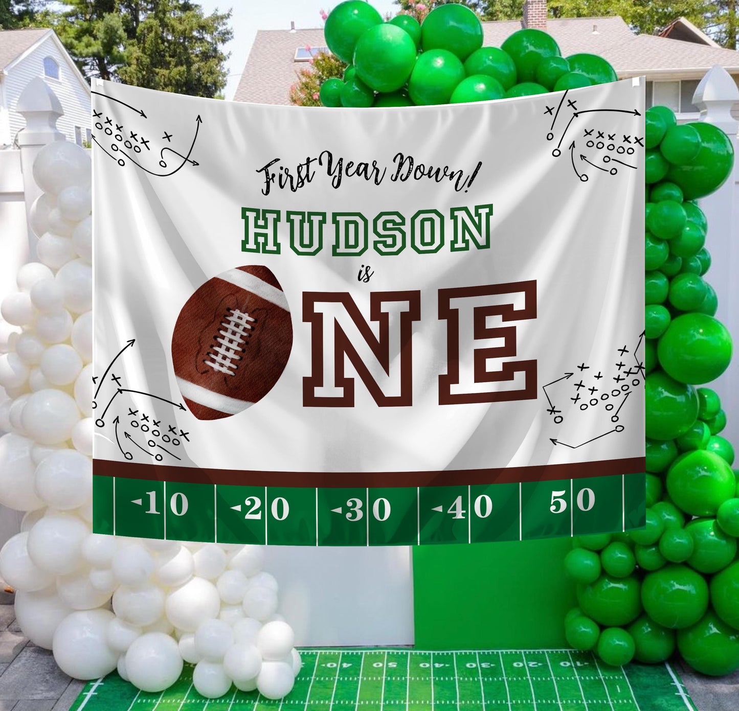 Football Party Table Numbers - First Year Down Birthday Party - Table Seating - EDITABLE Template - Printable