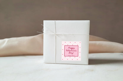 Valentine Tag Editable Template | Heart & Stripe Valentine Classroom Candy Bag Sticker | Pencil Valentine Square Tag from Girl