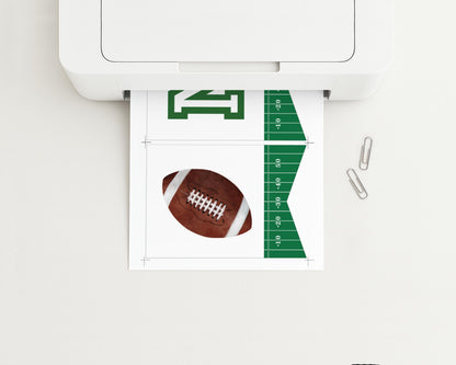 Football High Chair Banner - First Year Down 1st Birthday Party Decoration - ONE Highchair Bunting - INSTANT DOWNLOAD