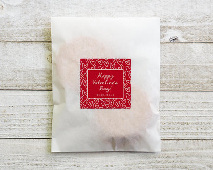 Valentine Card Tag Editable Template | Personalized Red Hearts Valentine Gift Printable
