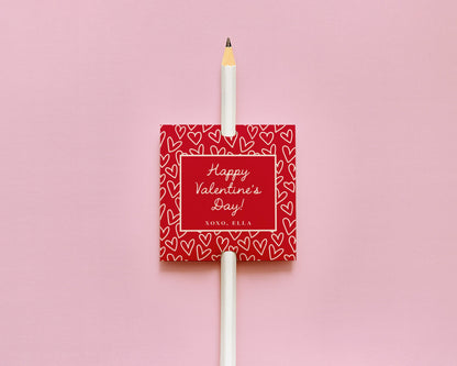 Valentine Card Tag Editable Template | Personalized Red Hearts Valentine Gift Printable