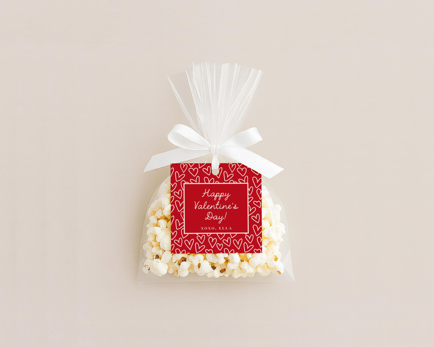 Valentine Card Tag Editable Template | Personalized Red Hearts Valentine Gift Printable