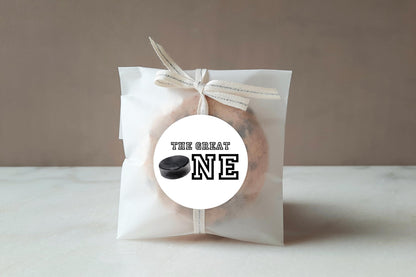 Hockey Party Favor Tag - The Great One Birthday - Square Thank You Tag - Label - EDITABLE Template