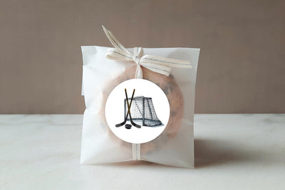 Hockey Cupcake Topper | Boys 1st Birthday Hockey Party Editable Decor | Ice Hockey Sticker Template | The Great One Round Tag