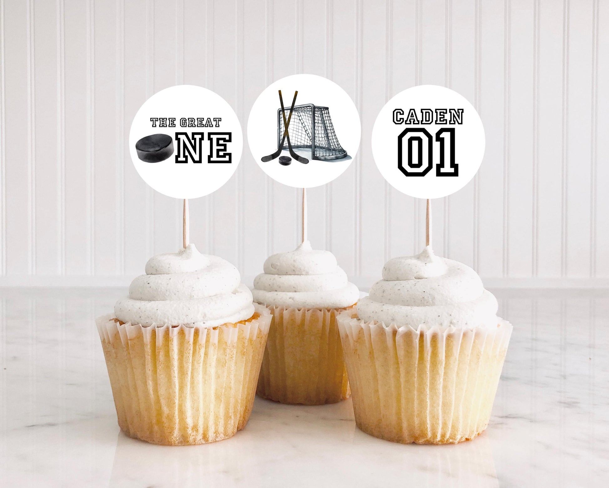Hockey Party Favor Tag - The Great One Birthday - Square Thank You Tag - Label - EDITABLE Template
