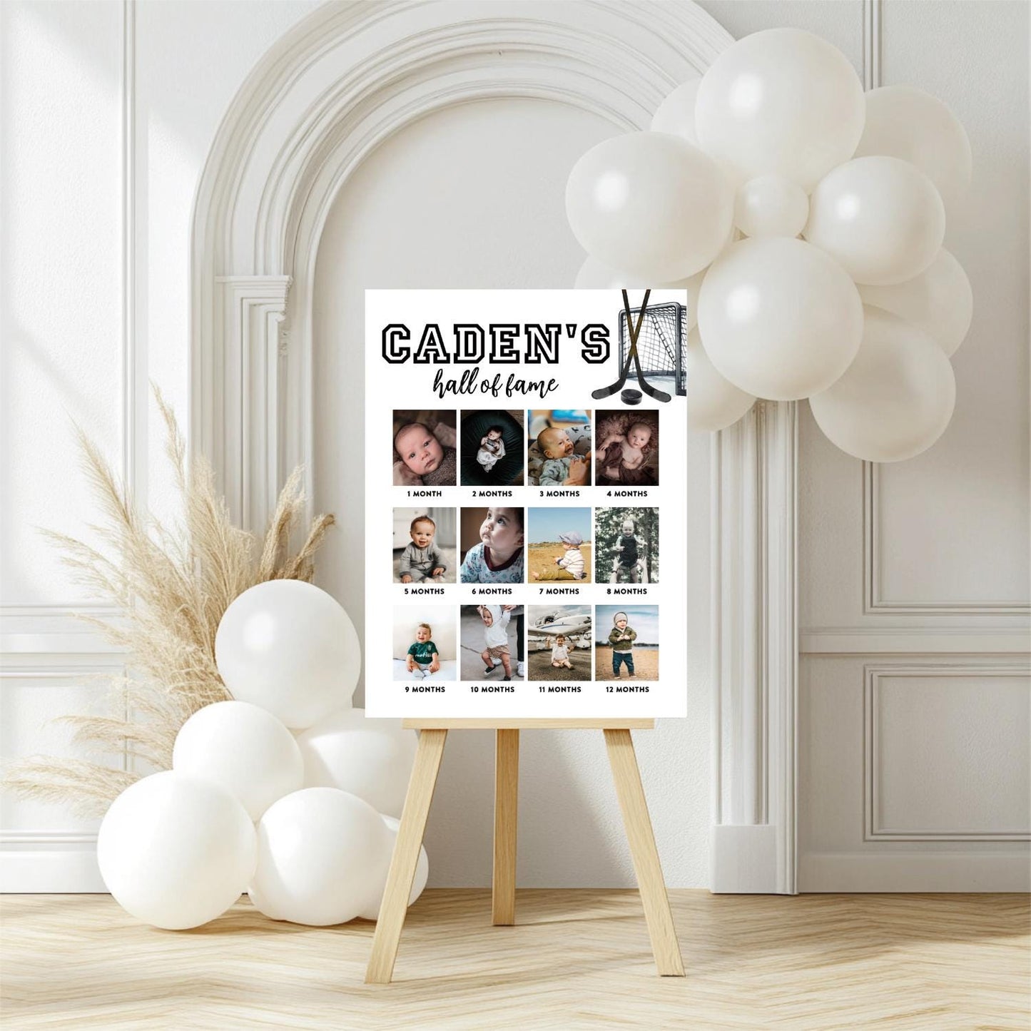 Hockey Party Favor Tag - The Great One Birthday - Square Thank You Tag - Label - EDITABLE Template