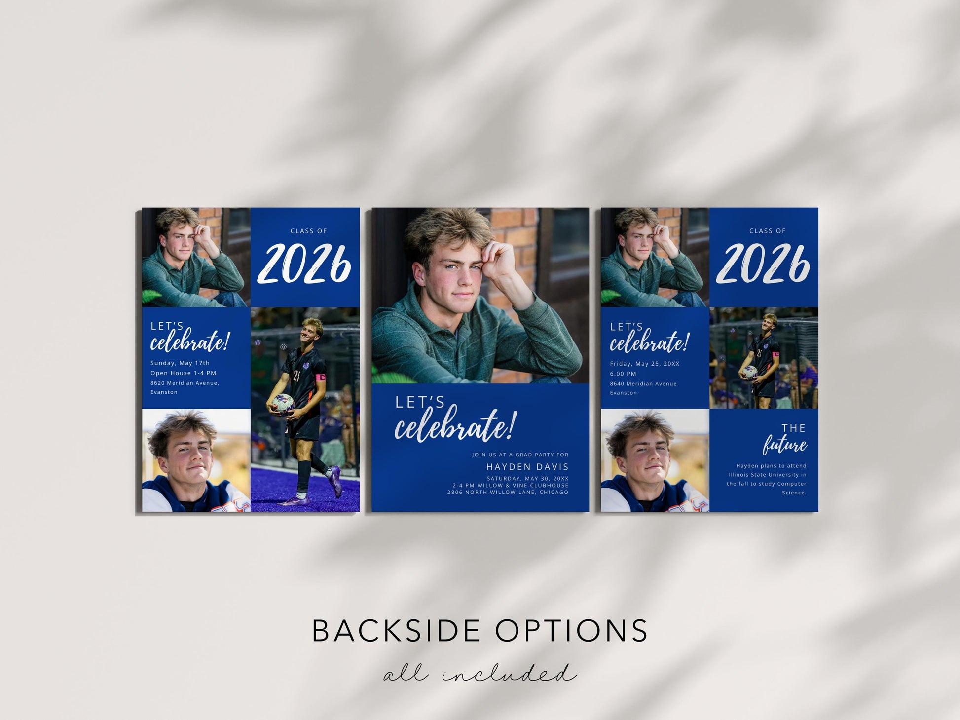 Guy Graduation Party Invitation | Canva Template with Photos | Editable School Colors