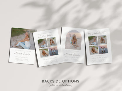 Editable Graduation Invitation Canva Template with Photo | Modern Bow Frame Grad Announcement Card Printable | Graduation Party Invite