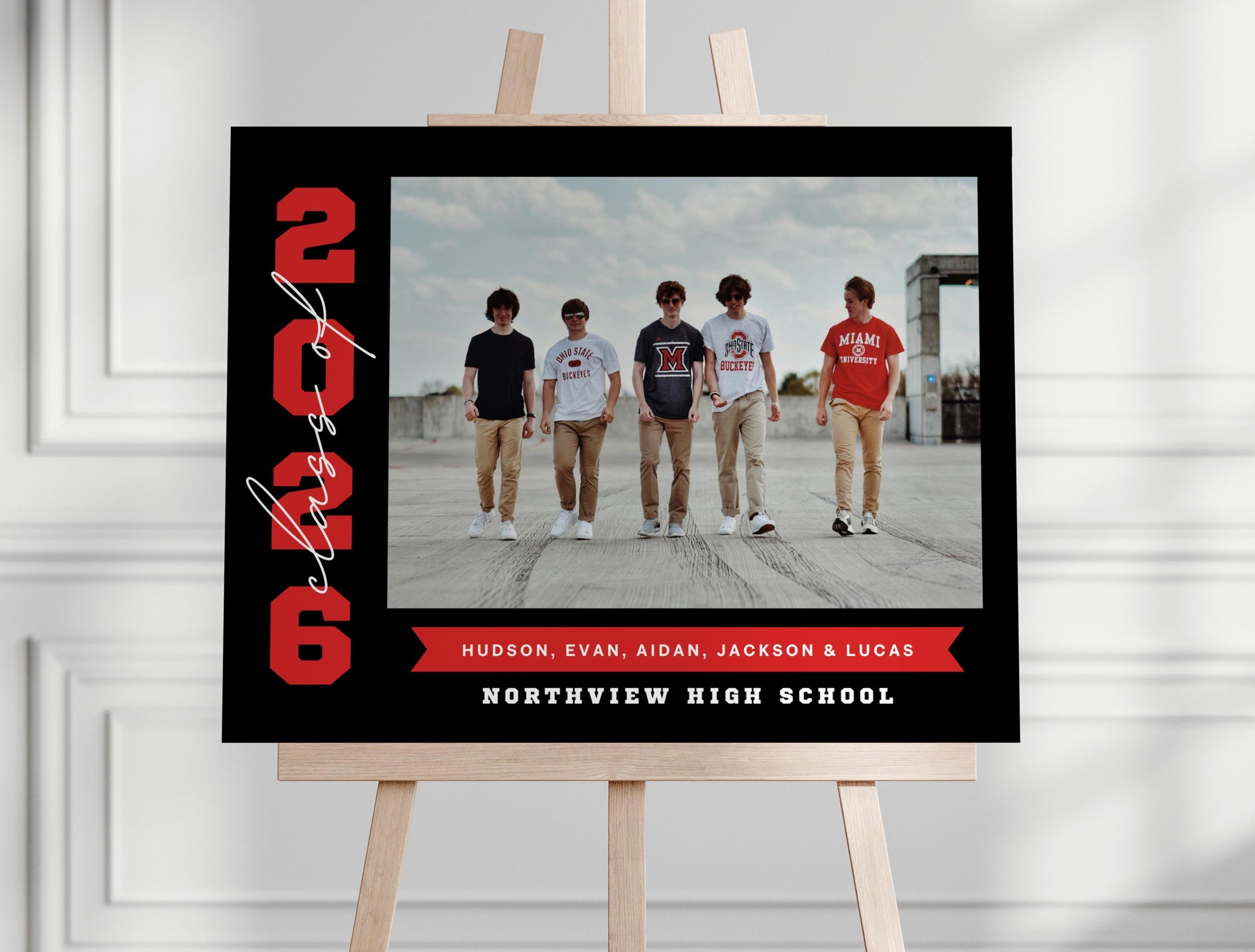 Joint Graduation Party Welcome Sign, Multiple Grad Party Photo Sign, Canva Template, Editable Colors