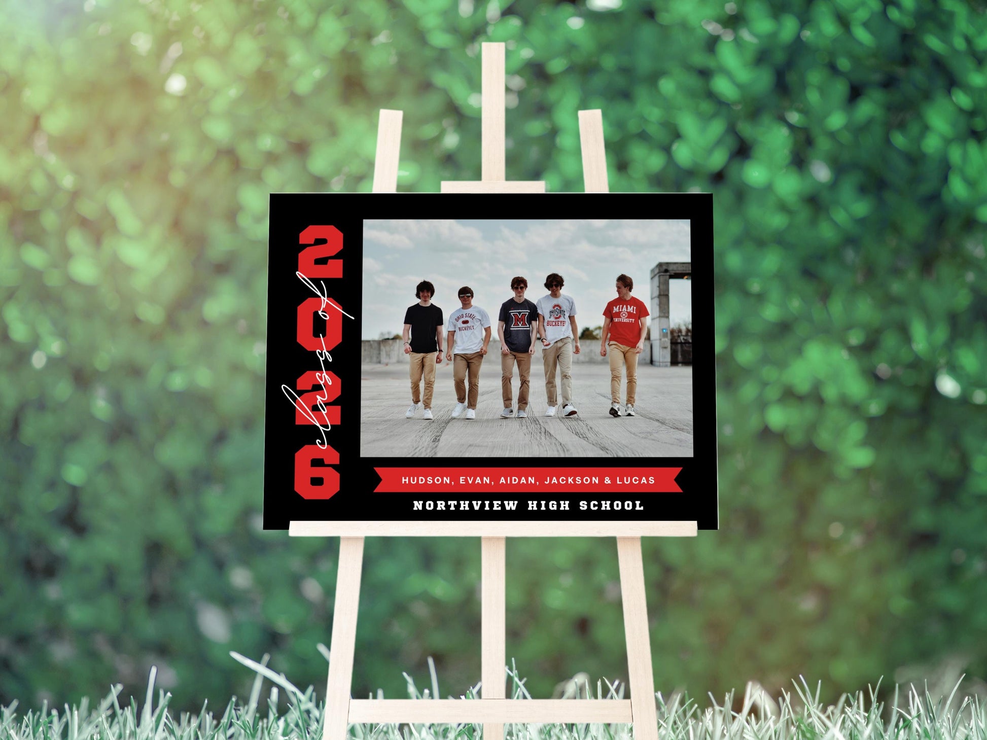 Joint Graduation Party Welcome Sign, Multiple Grad Party Photo Sign, Canva Template, Editable Colors