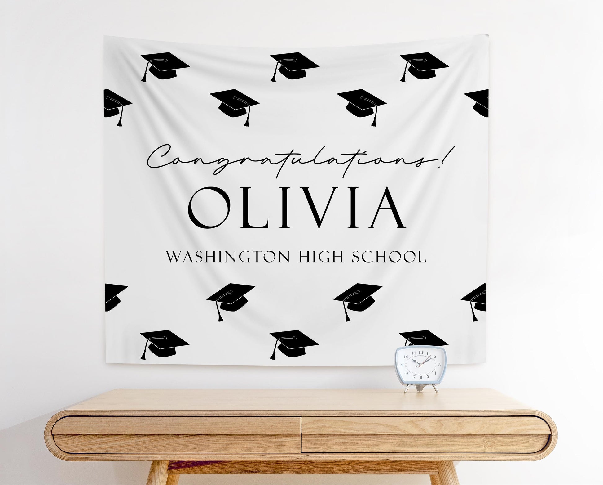 Graduation Party Backdrop | Personalized Congrats Banner | Grad Party Sign Decor