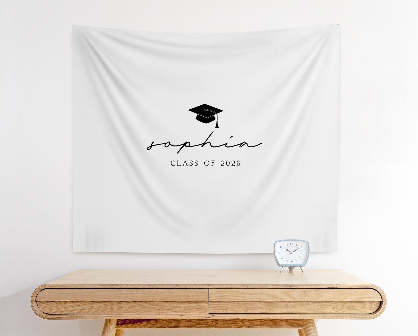 Modern Graduation Party Backdrop | Minimalist Personalized Banner | Grad Party Sign Decor
