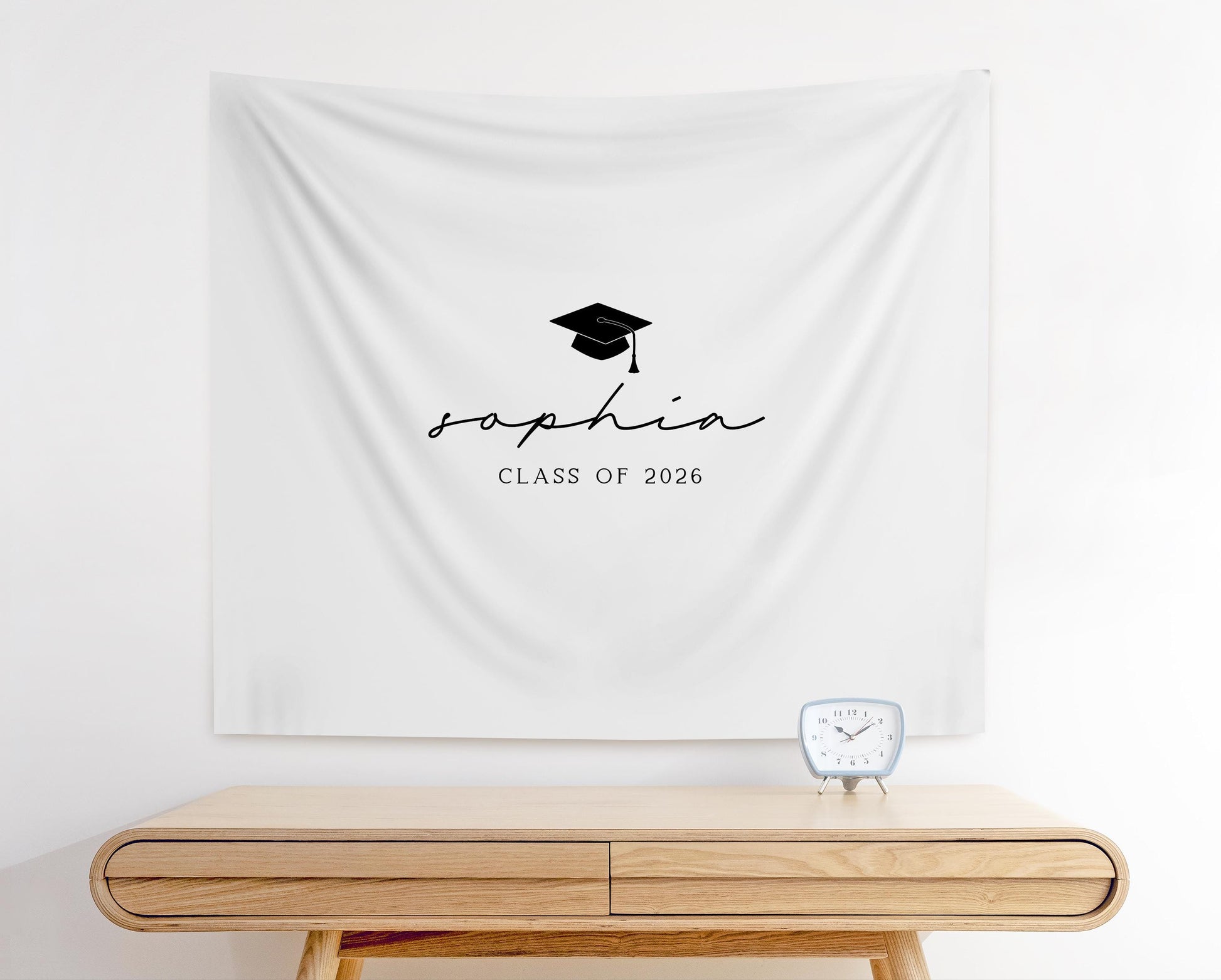 Modern Graduation Party Backdrop | Minimalist Personalized Banner | Grad Party Sign Decor
