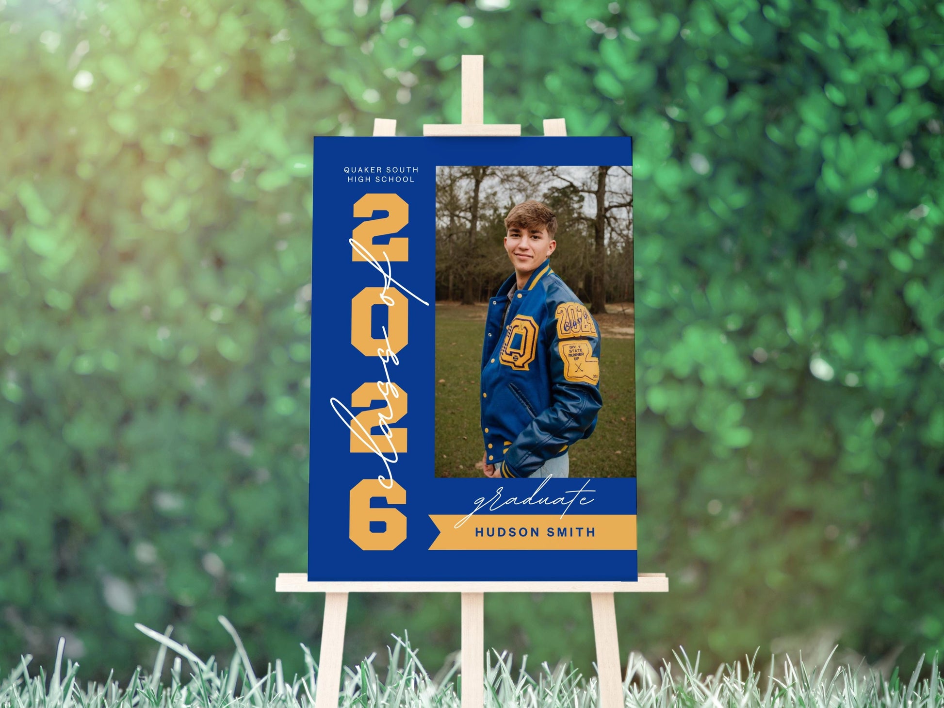 Graduation Party Welcome Sign, Canva Template, Grad Party Photo Sign, Single or Multiple Graduates, Editable Colors