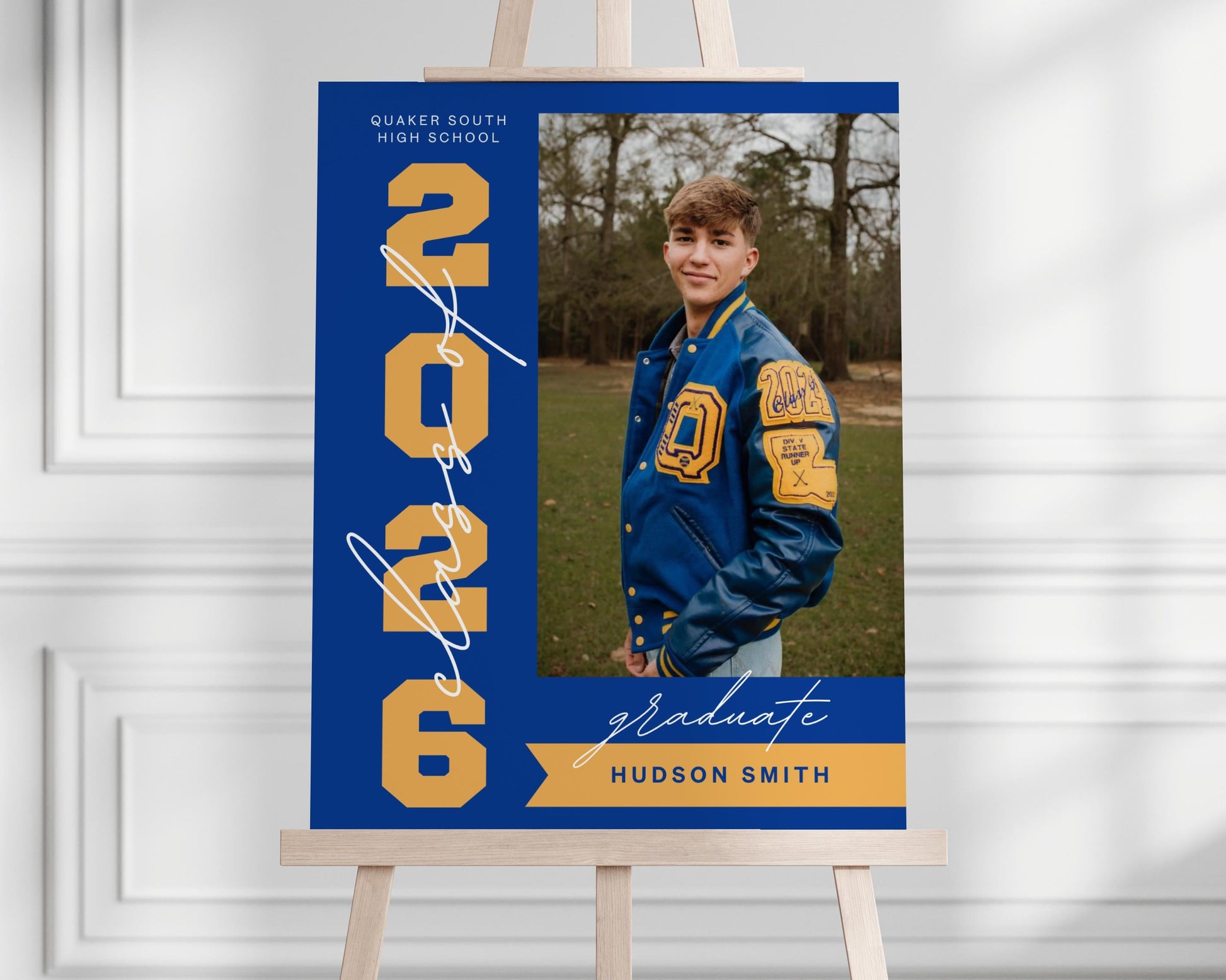 Graduation Party Welcome Sign, Canva Template, Grad Party Photo Sign, Single or Multiple Graduates, Editable Colors