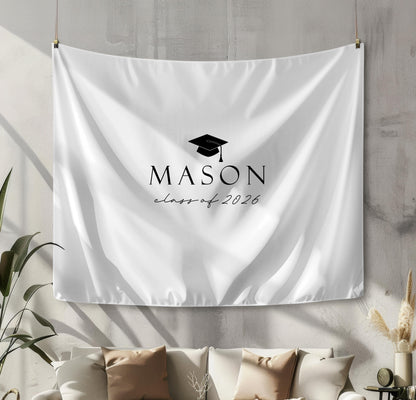 Personalized Graduation Party Backdrop | Minimalist Banner | Grad Party Sign Decor