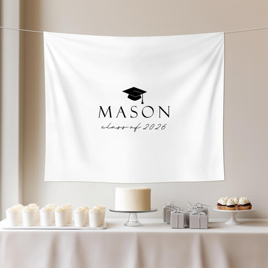 Personalized Graduation Party Backdrop | Minimalist Banner | Grad Party Sign Decor