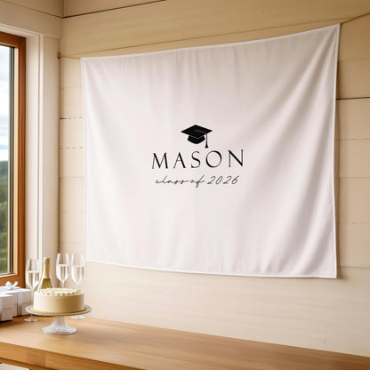 Personalized Graduation Party Backdrop | Minimalist Banner | Grad Party Sign Decor