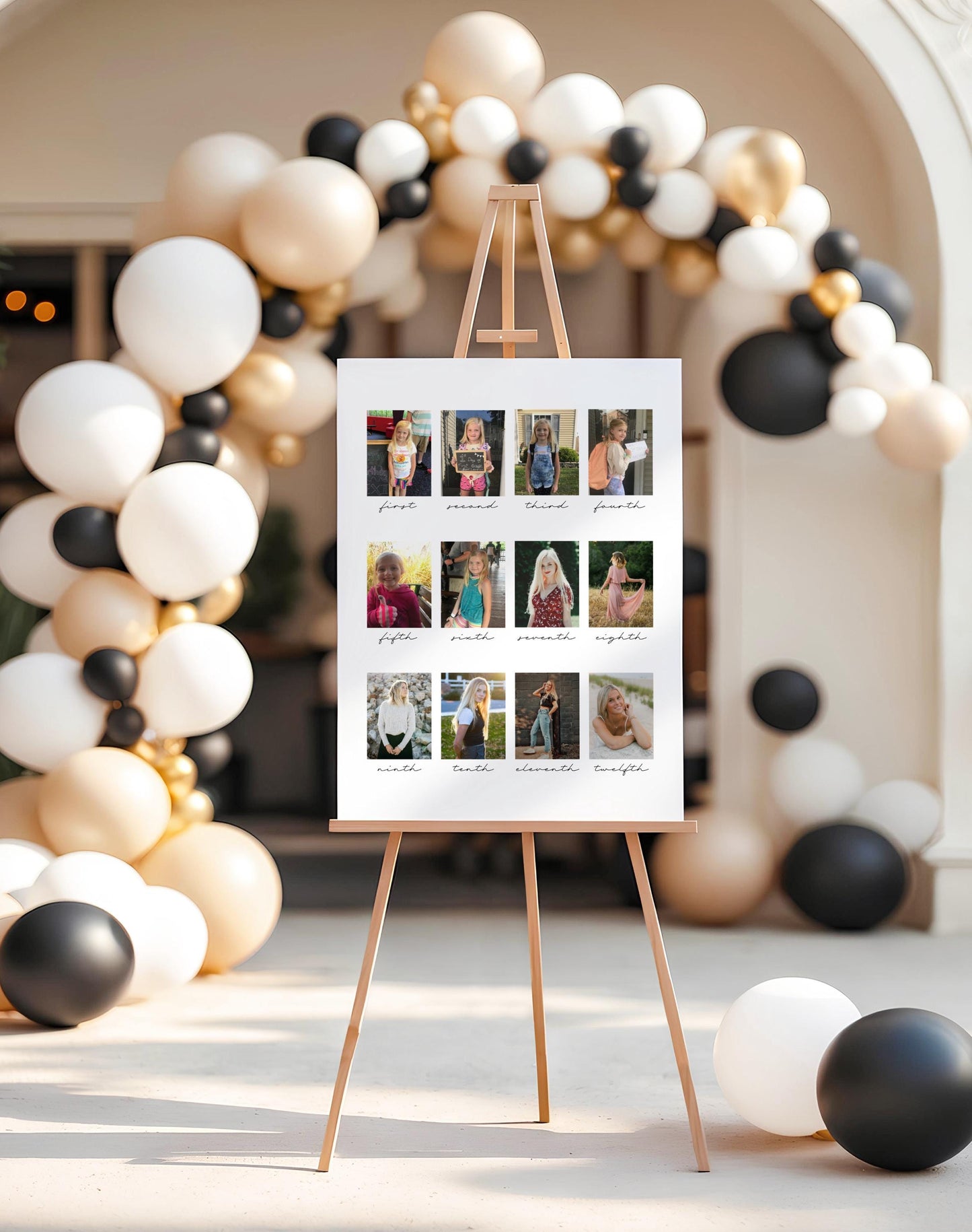 Graduation Photo Sign Set, Photo Collage Sign, Picture Memory Board, Senior Night Display, Grad Party Welcome Sign, Editable CANVA Templates