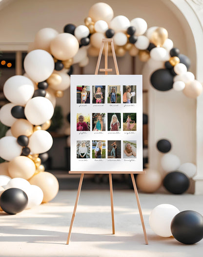 Graduation Photo Sign Set, Photo Collage Sign, Picture Memory Board, Senior Night Display, Grad Party Welcome Sign, Editable CANVA Templates