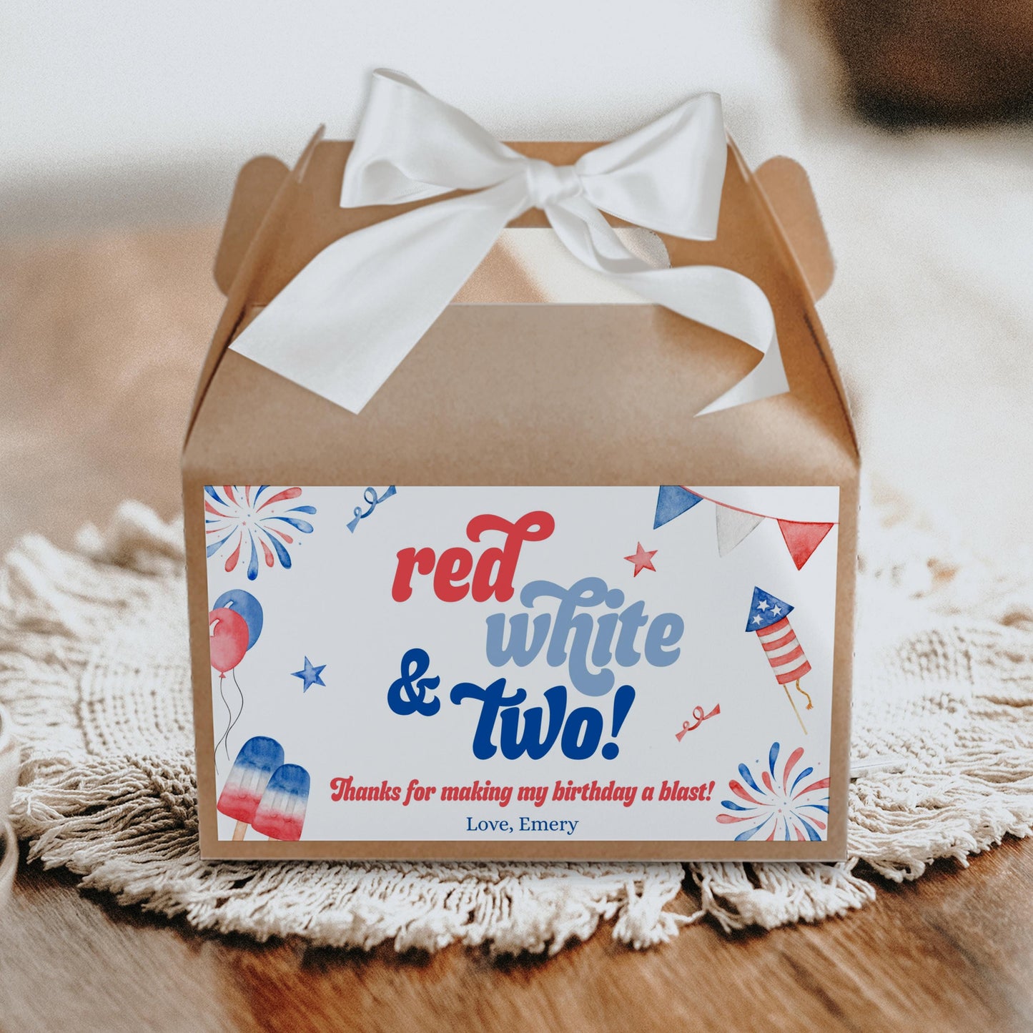 Red White and TWO Welcome Sign - Fireworks and Popsicles Sign - 4th of July Birthday Easel Sign, EDITABLE Template - DIY