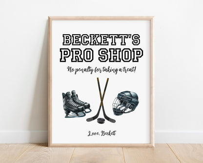 Editable Hockey Sign Template, Hockey Party Sign, Custom Hockey Birthday Sign, Corjl Instant Download, Sports Party Printable 8x10