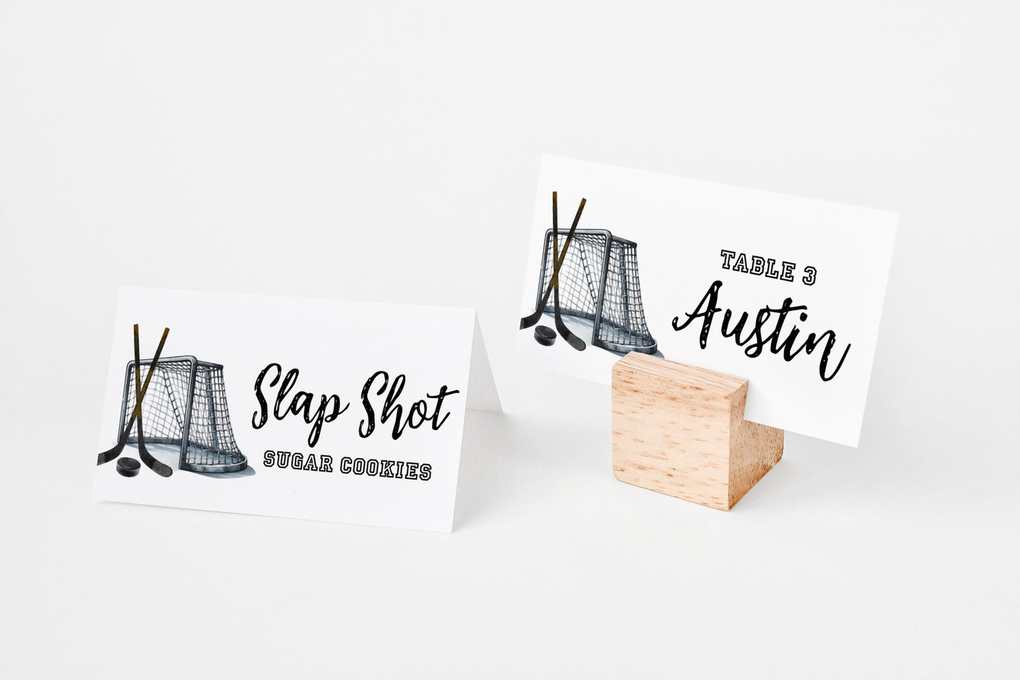 Hockey Food Tent Cards, The Great One First Birthday Party Decor, Hockey Place Card, Custom Buffet Label, Editable Template