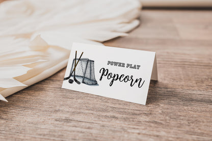 Hockey Food Tent Cards, The Great One First Birthday Party Decor, Hockey Place Card, Custom Buffet Label, Editable Template