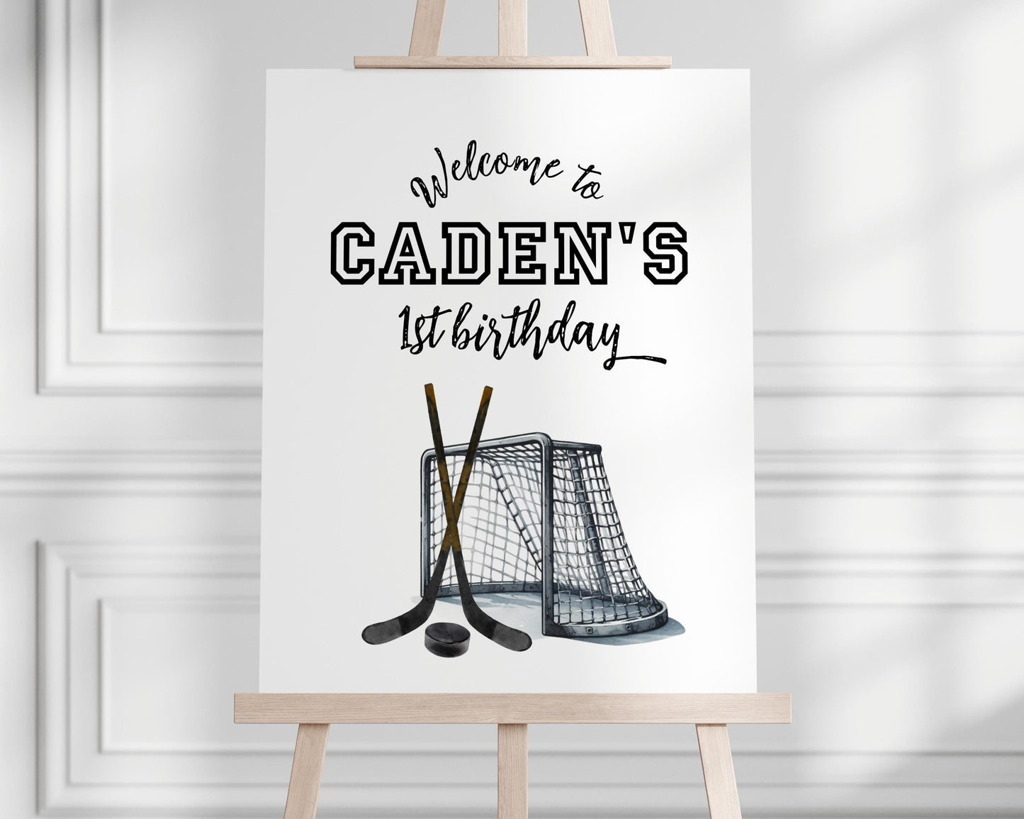 Hockey Food Tent Cards, The Great One First Birthday Party Decor, Hockey Place Card, Custom Buffet Label, Editable Template