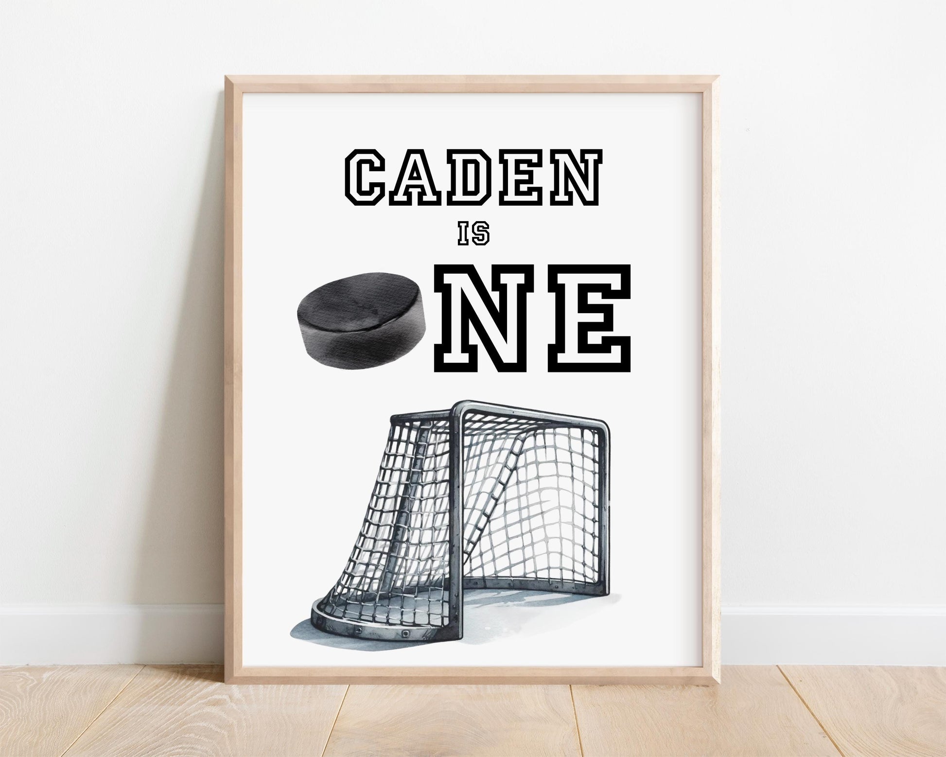 Hockey Birthday Banner - Editable Template, The Great One First Birthday Decoration - Printable Bunting INSTANT DOWNLOAD