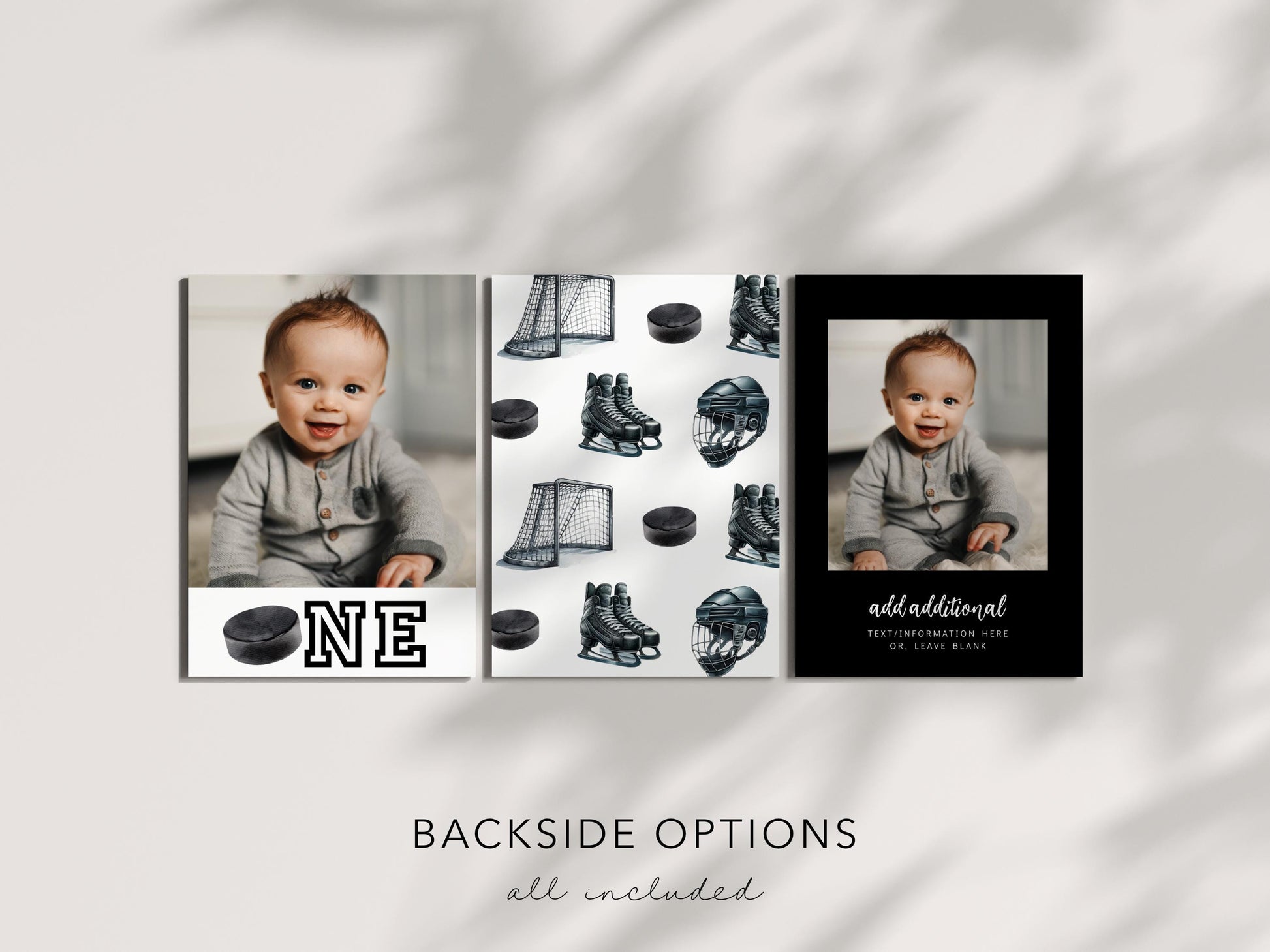 Hockey First Birthday Bundle, The Great One Party Decorations, Editable Invitation, Signs, Banners & Milestone Poster
