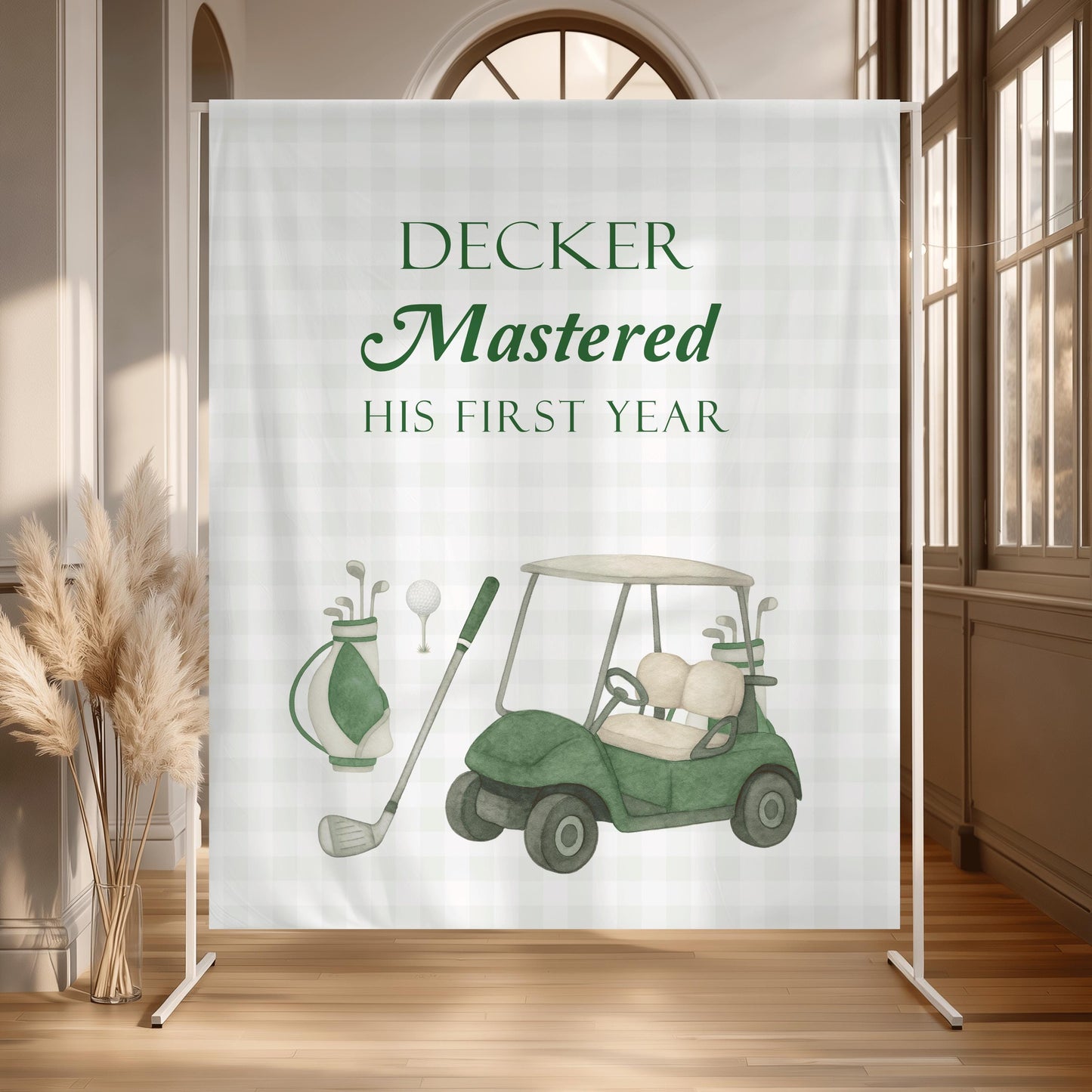 Golf First Birthday Invitation, Mastered First Year Invite, Editable Canva Template, Boys 1st Birthday Golf Party Invitation