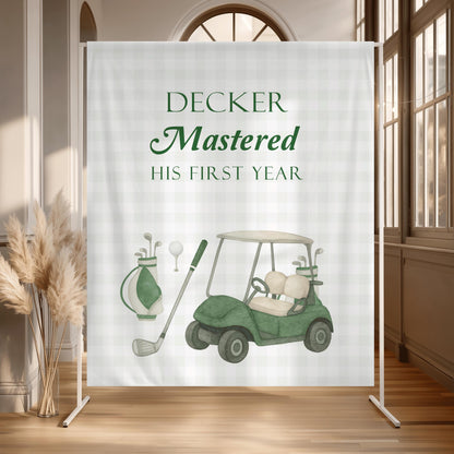Golf First Birthday Invitation, Mastered First Year Invite, Editable Canva Template, Boys 1st Birthday Golf Party Invitation