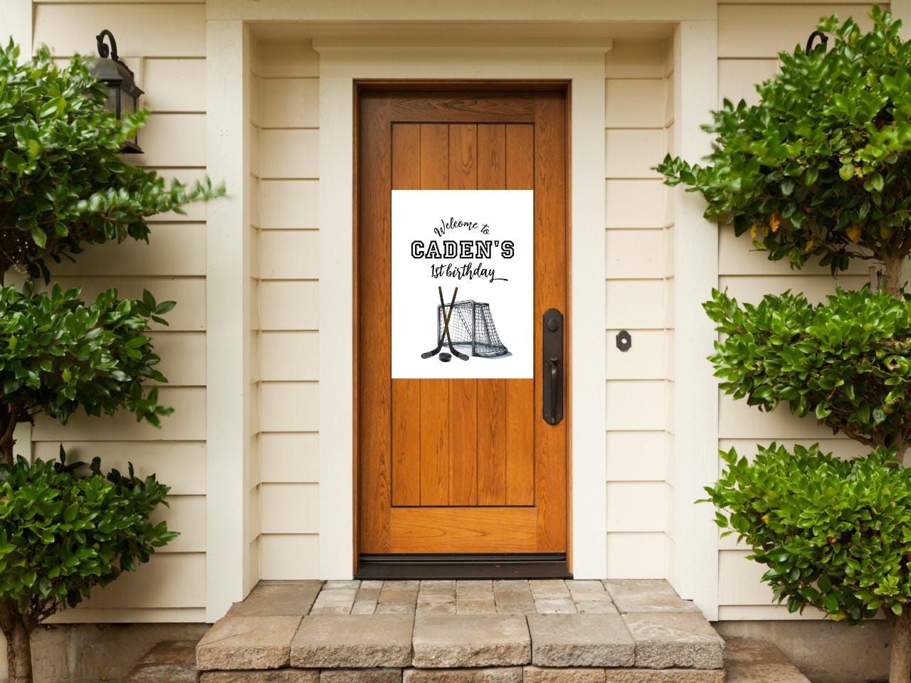 Hockey Welcome Sign - The Great One 1st Birthday - Ice Hockey Entrance Decor - Editable Template